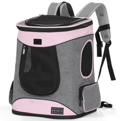 Petsfit dog backpack carrier side view with upgrade waist cushion for comfort on trips.