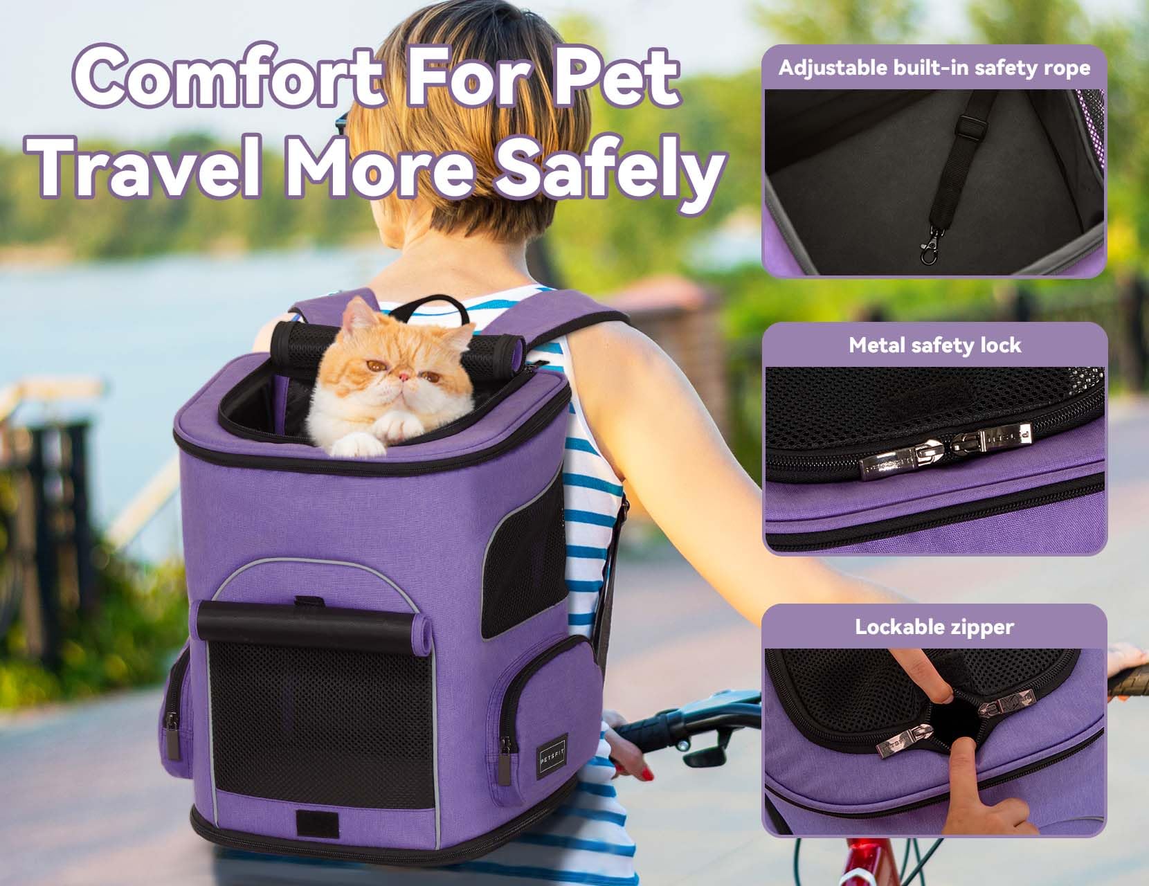 PETSFIT waist-protection-detail emphasizes back support during outdoor adventures.