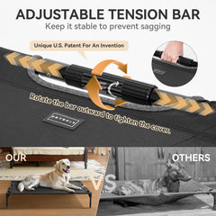 Petsfit dog bed features screwdriver-free assembly for quick setup.