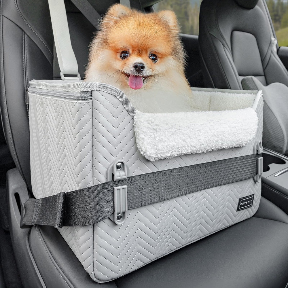 Petsfit PETSFIT dog booster car seat front view, compact travel-ready design for small dogs