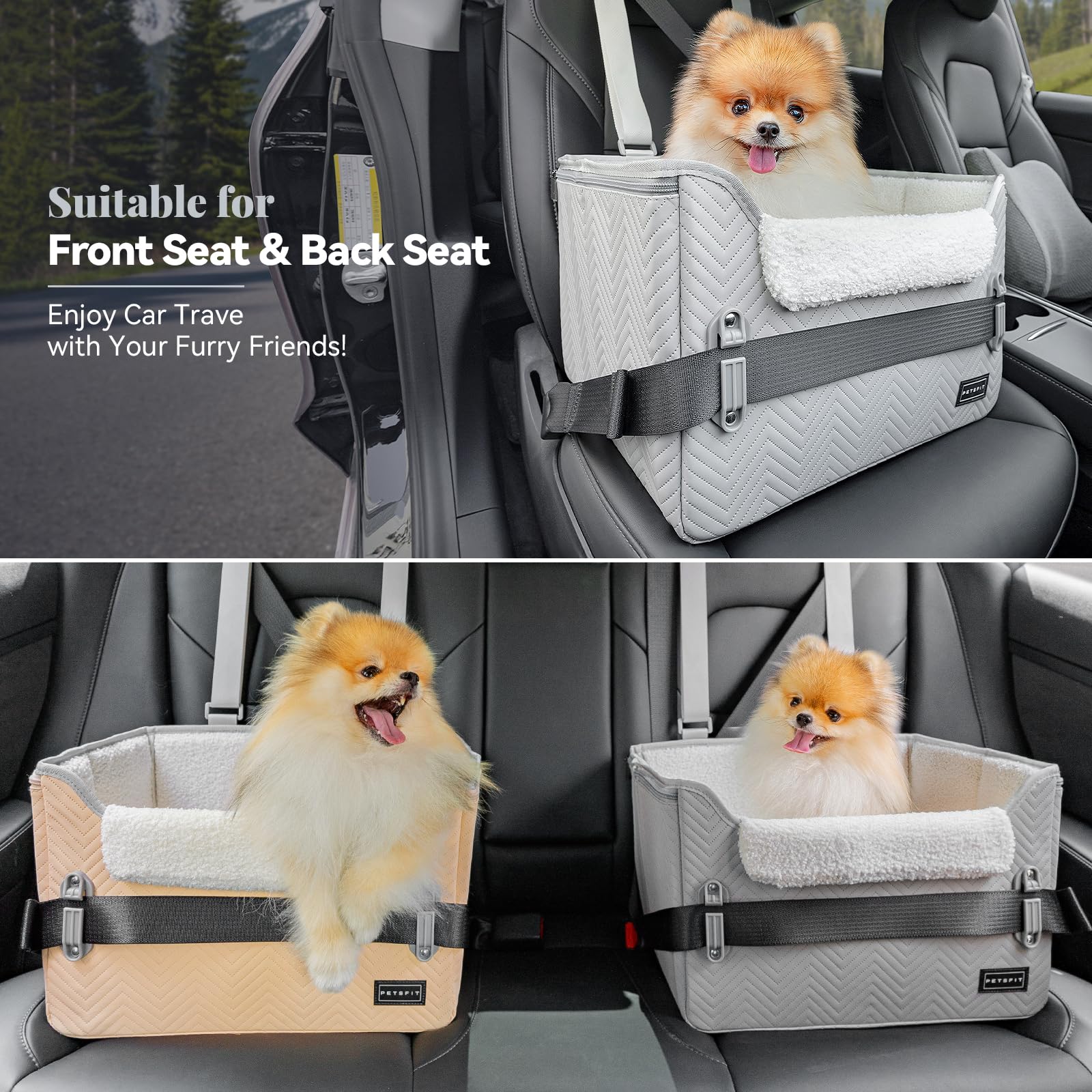 Petsfit PETSFIT dog booster car seat in-car use during a short trip with small pet