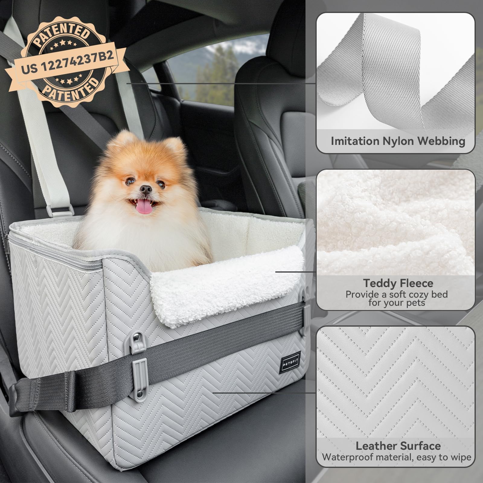 Petsfit PETSFIT dog booster car seat patented buckles highlight secure attachment