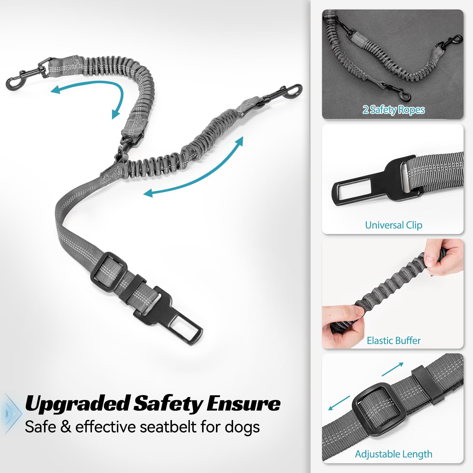 Petsfit booster seat elastic safety rope cushions movement during braking