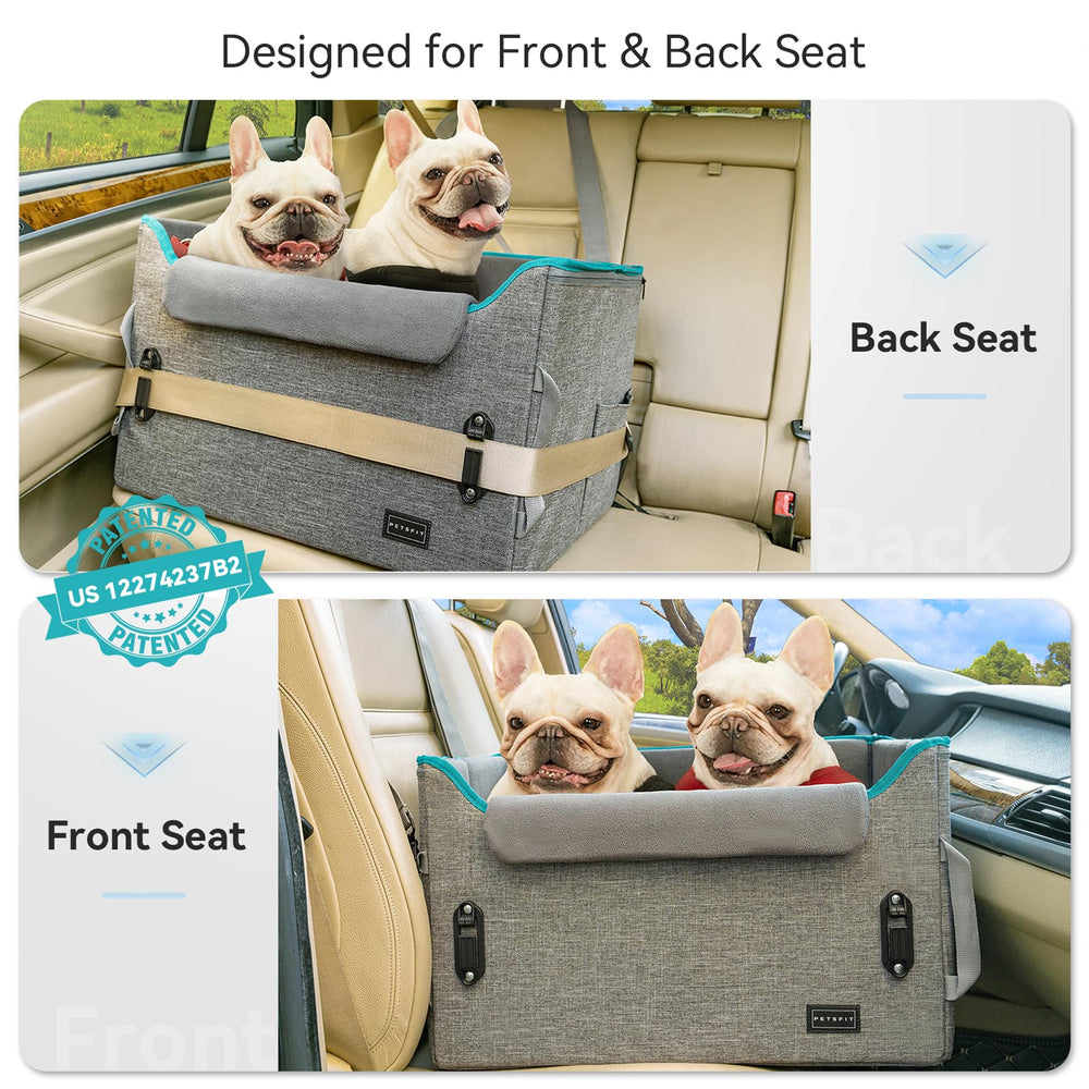 Petsfit dog booster seat elevated view showing window access