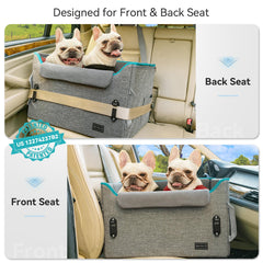 Petsfit dog booster seat elevated view showing window access