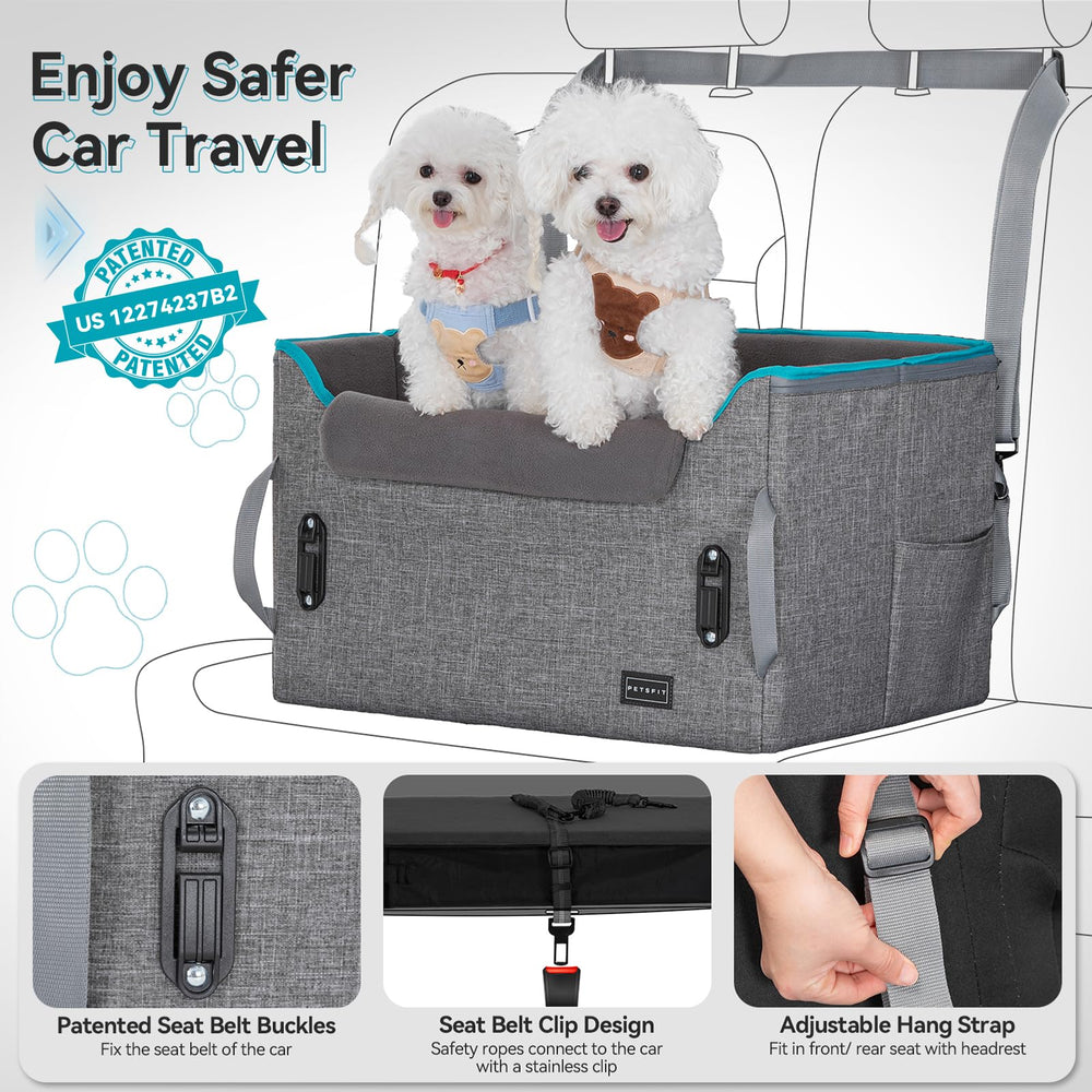 Petsfit booster seat folds flat for easy storage when not in use