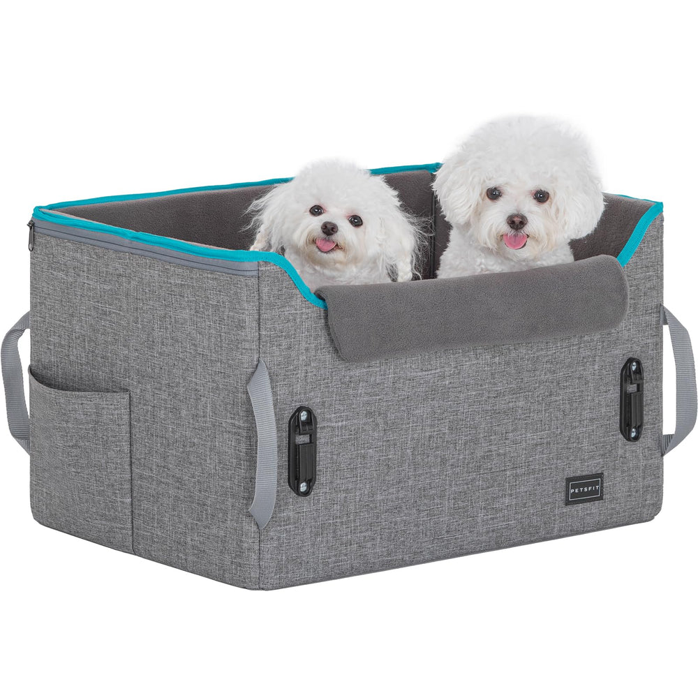 Petsfit booster seat fits both front and rear car seats securely