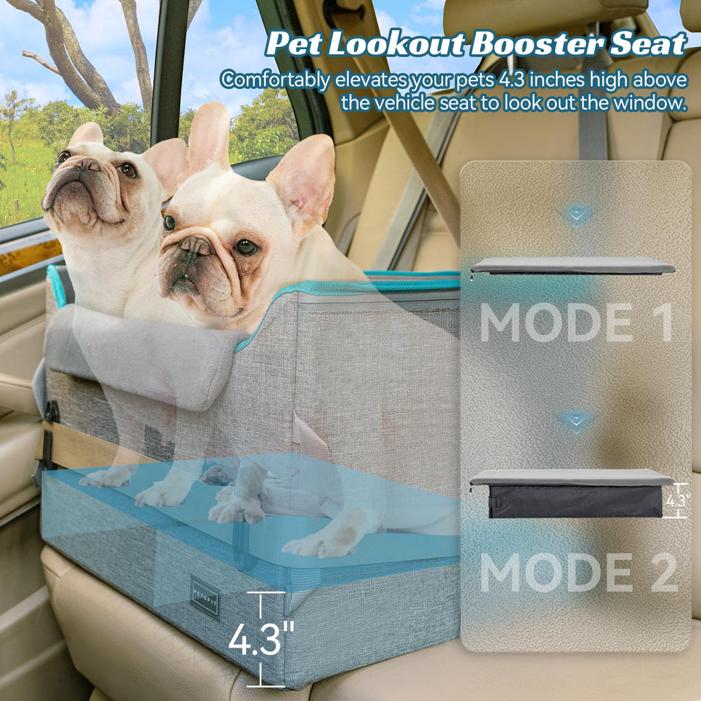 Petsfit booster seat with patented buckles for belt stability