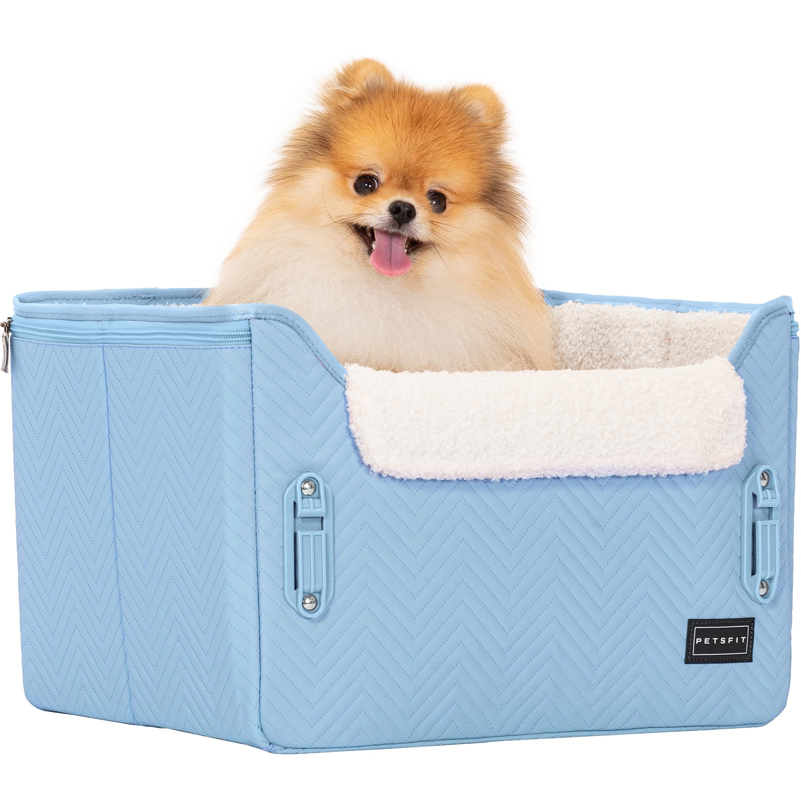PETSFIT dog car seat blue doubles as bed during travel