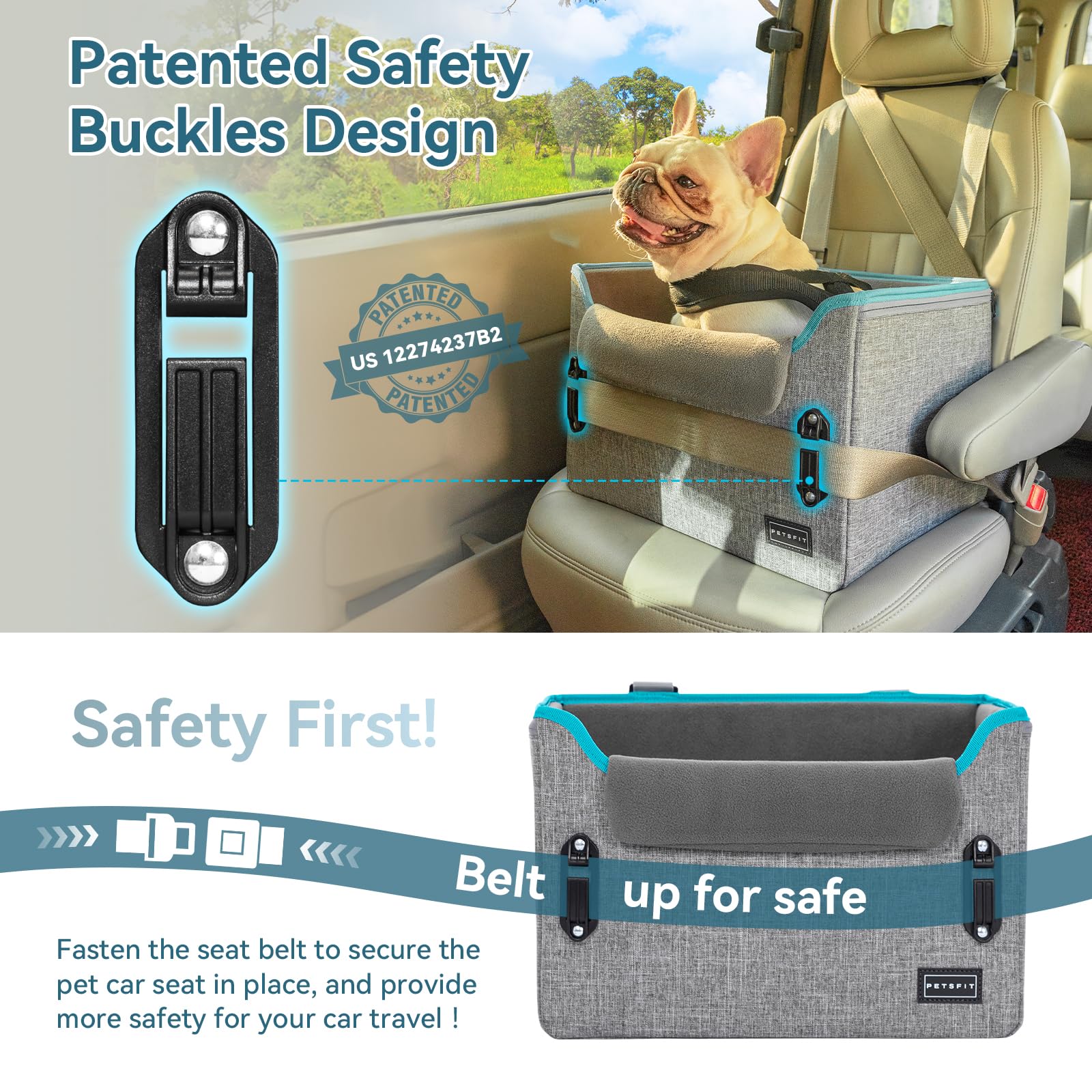 PETSFIT dog car seat folded-compact-storage, easy to stash between trips or at home.