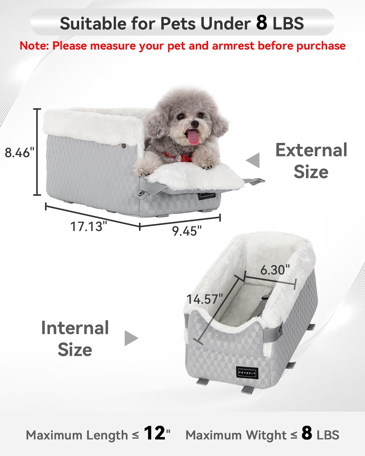 PETSFIT dog car seat plush edges highlight cozy pet comfort