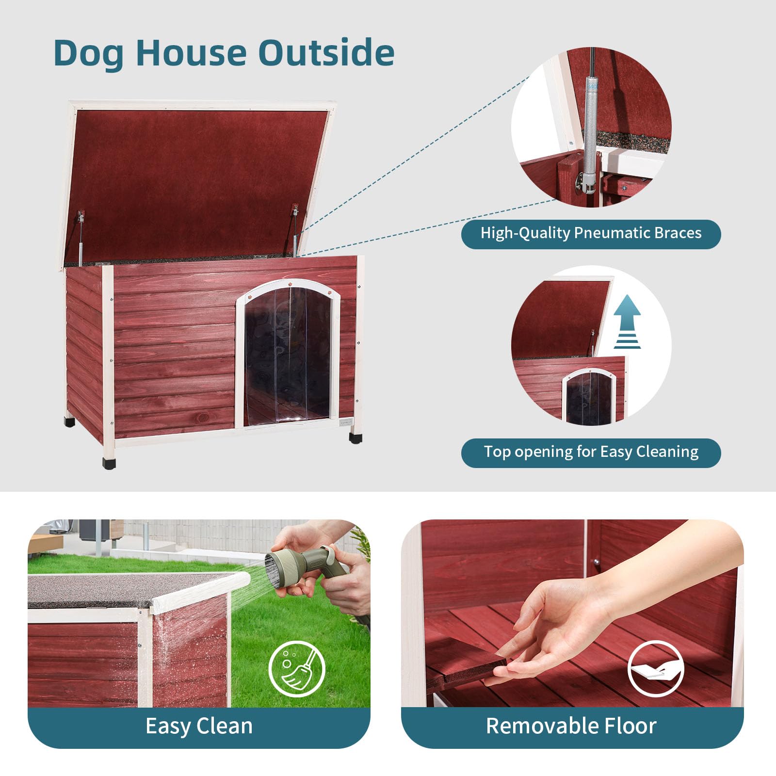Petsfit dog house outdoor door flap keeps interior dry