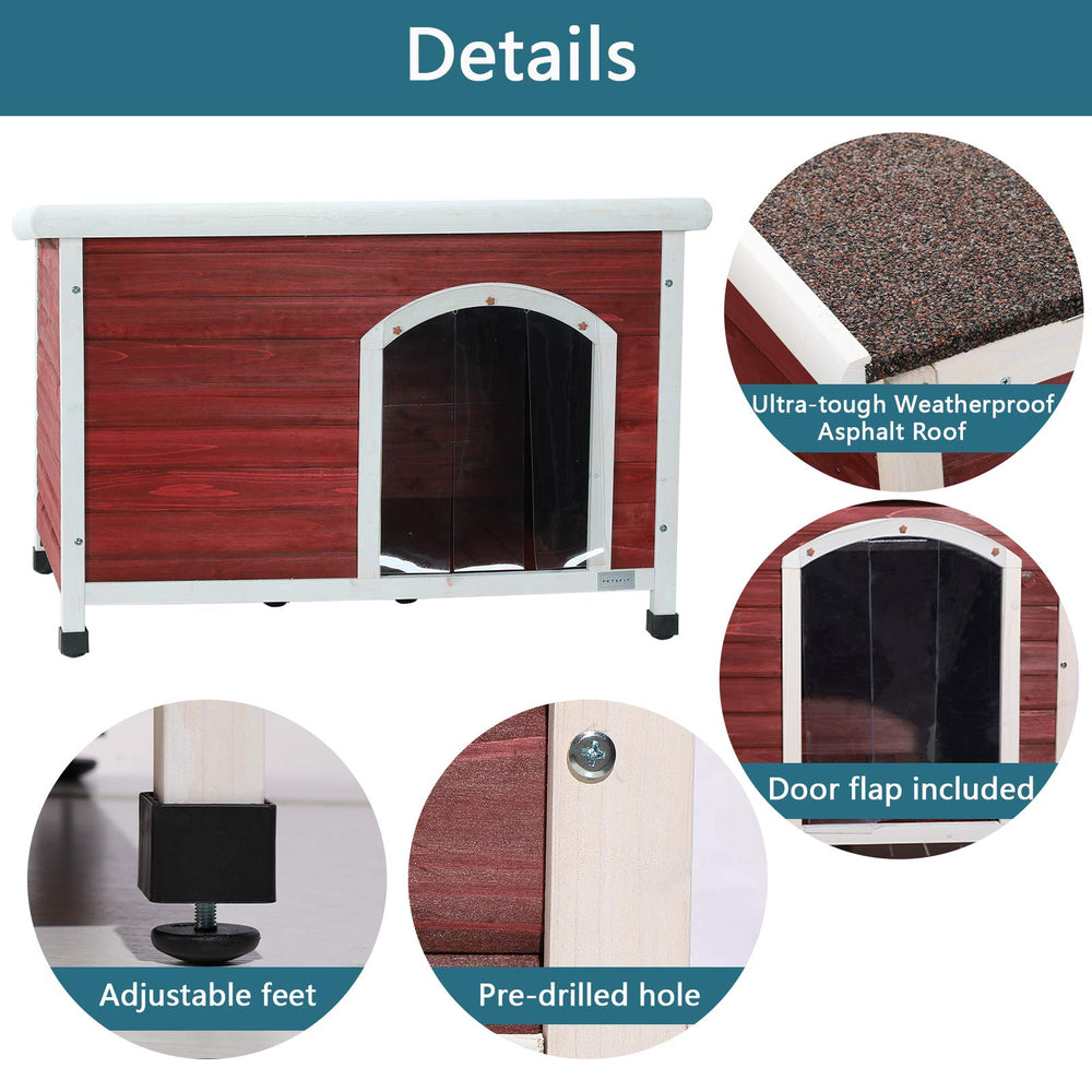 Petsfit dog house outdoor open roof for easy access cleaning