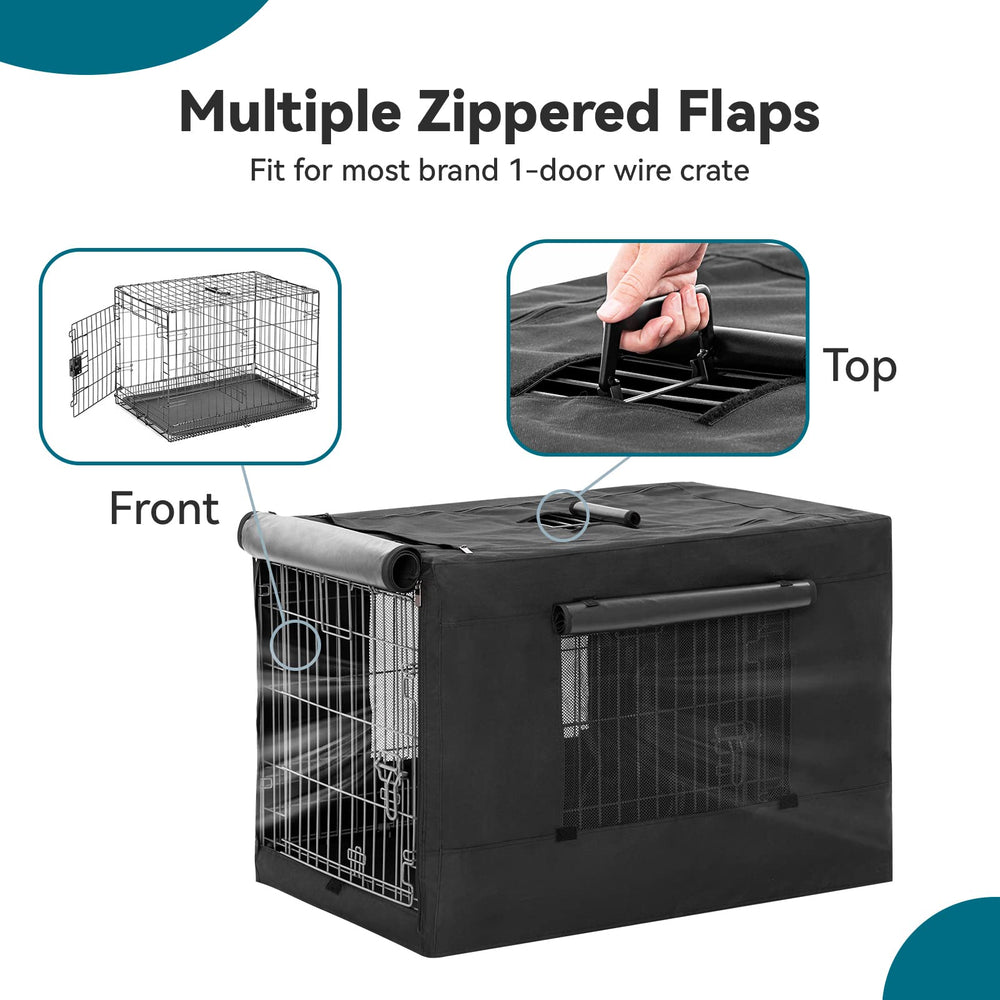 Petsfit dog kennel cover durable 600D oxford fabric for long-lasting use.