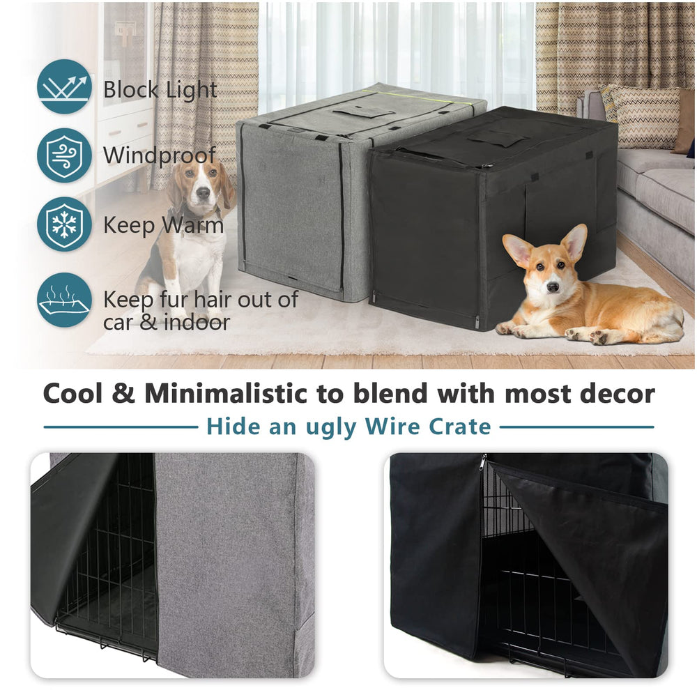 Petsfit dog kennel cover easy-clean fabric for quick maintenance.