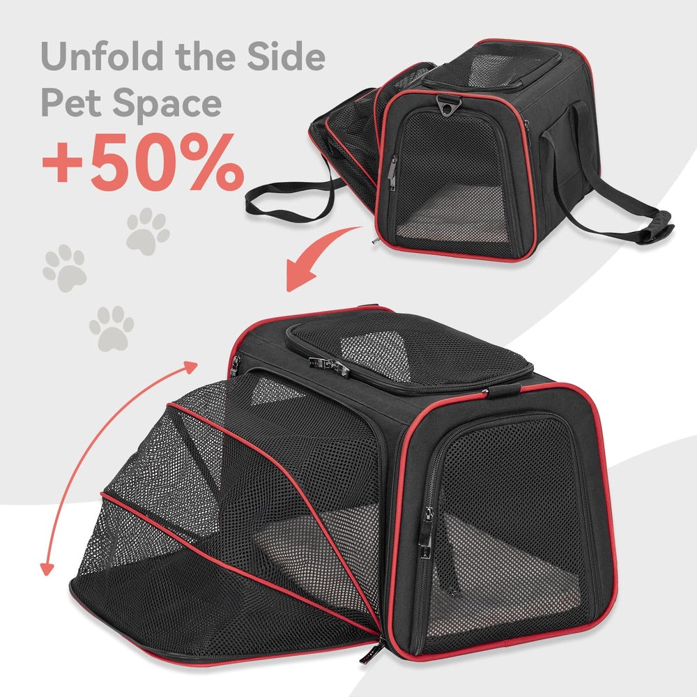 Petsfit expandable carrier durable materials highlight solid wire frame and rugged Oxford cloth.