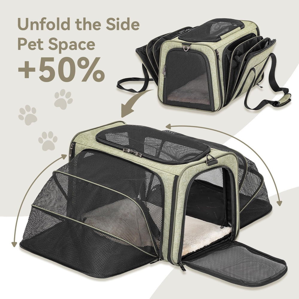 Petsfit expandable carrier plush-mat removable for easy cleaning