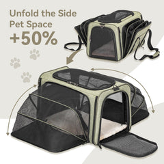 Petsfit expandable carrier plush-mat removable for easy cleaning