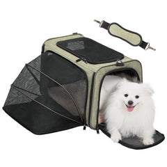 Petsfit expandable cat carrier exterior view shows travel-friendly design.