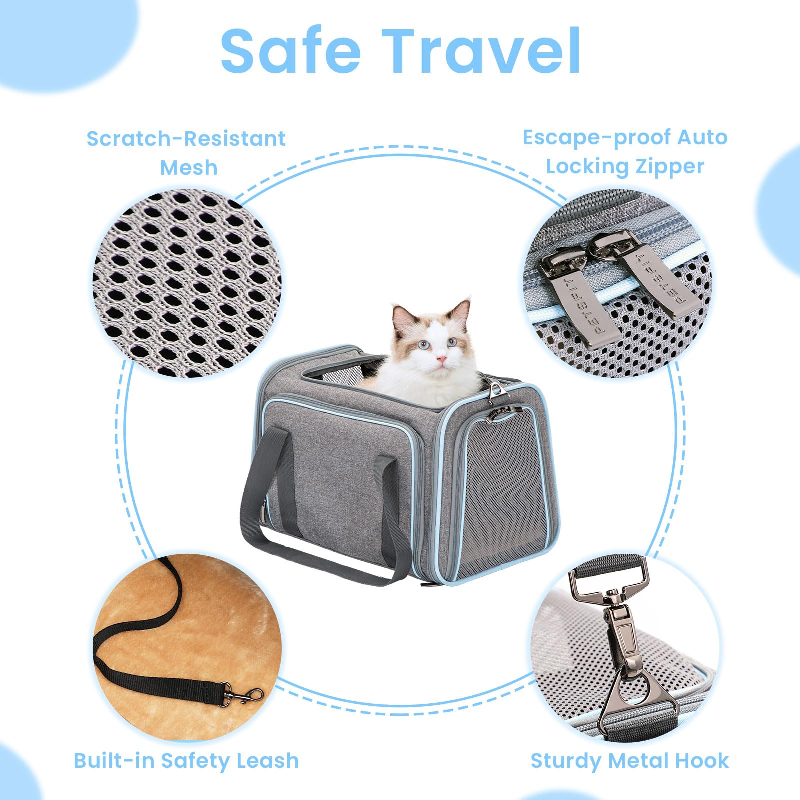 Petsfit carrier multiple carry options including handles and detachable strap.