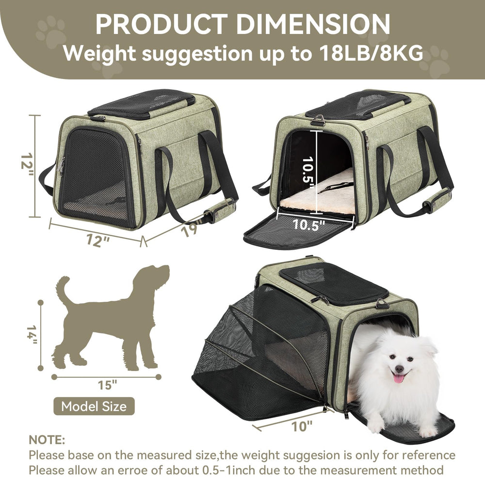 Petsfit expandable cat carrier side ventilated mesh demonstrates airflow.
