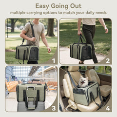 Petsfit expandable cat carrier top ventilation highlighting breathable design.