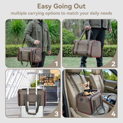 Petsfit expandable soft-side carrier under-seat view for airline compatibility