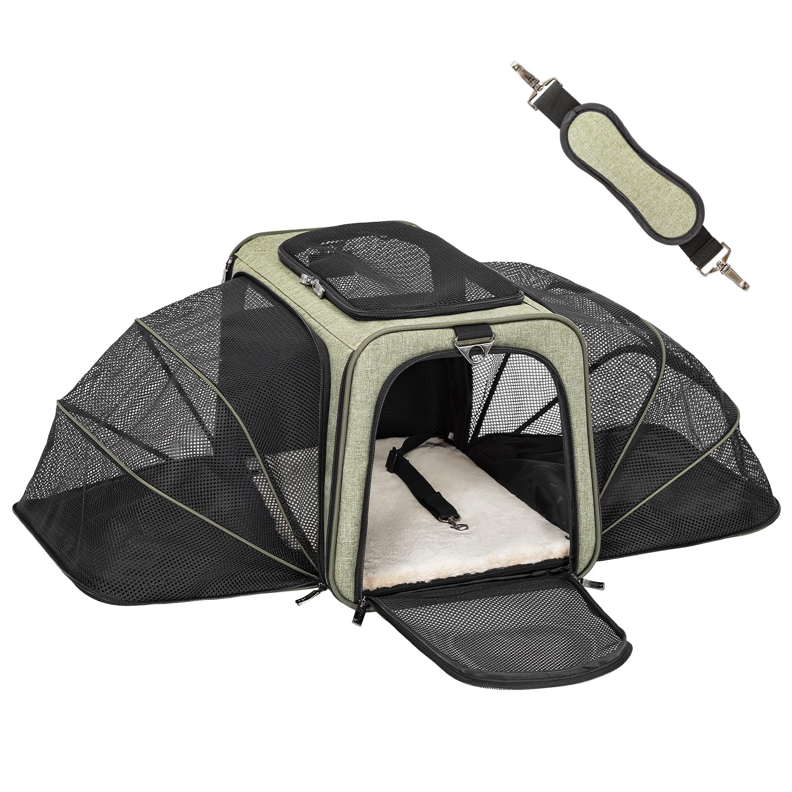 Petsfit fold-flat pet carrier storage folds compactly when not in use.