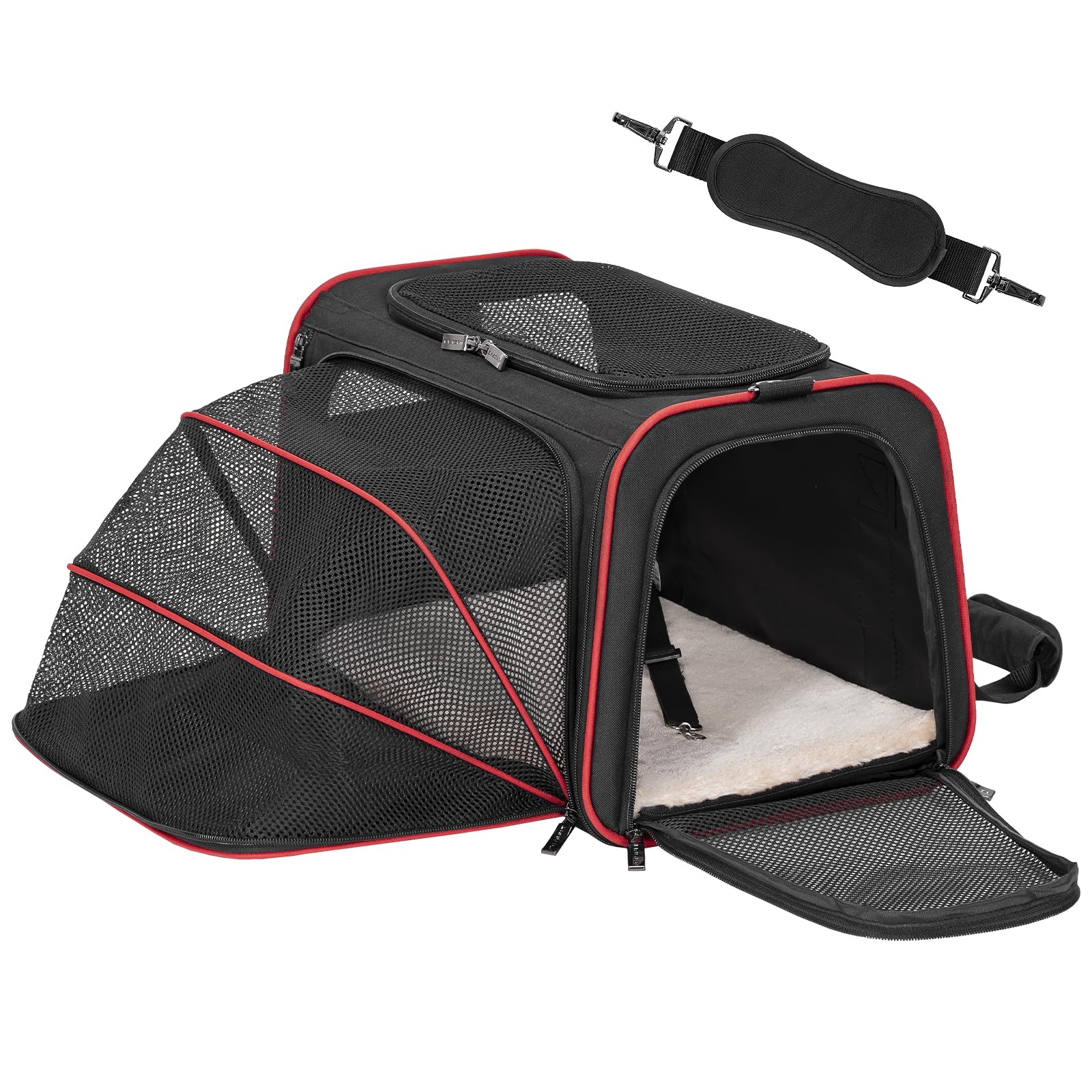 Petsfit-fold-flat-travel-carrier enables easy storage when not in use.