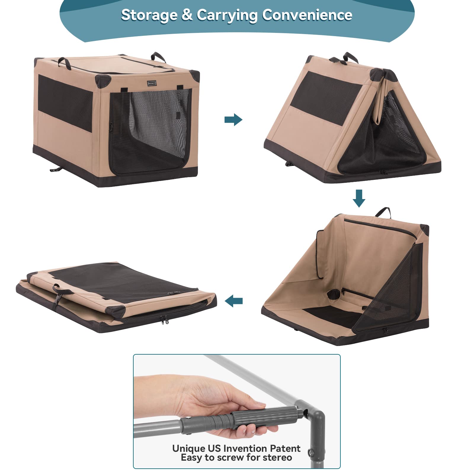PETSFIT foldable crate travel setup for quick packing and car trips