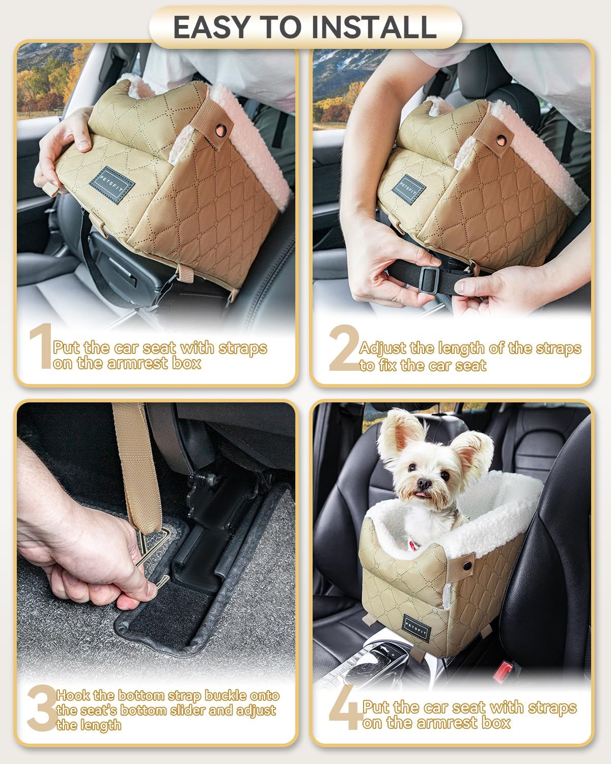 Petsfit front pillow opens for resting or viewing during travel.
