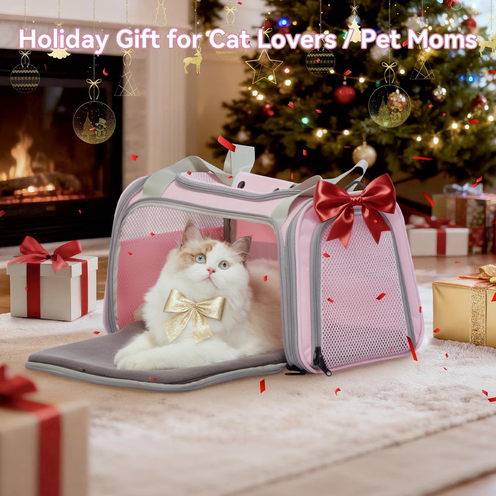 Petsfit lightweight travel cat carrier that's easy to carry on trips.