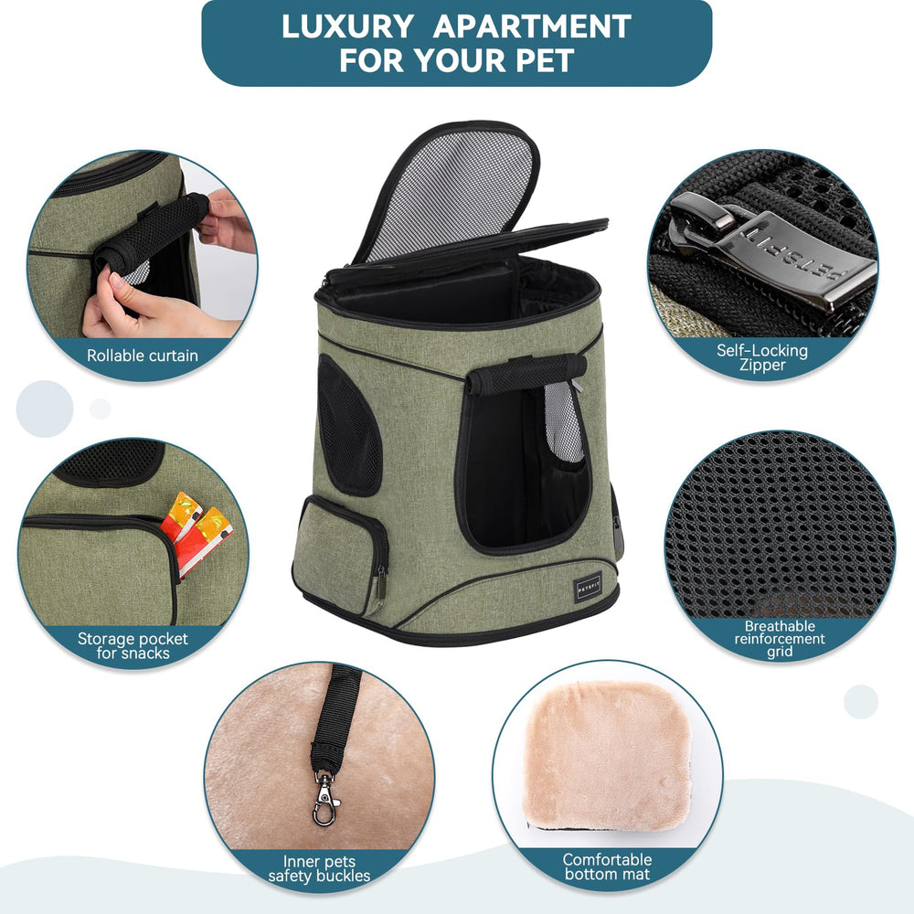 Petsfit Pet Backpack Carrier dimensions 13.5 by 12.5 by 17.5 inches for small pets