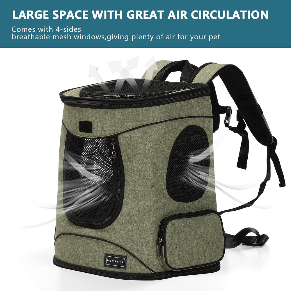 Petsfit Pet Backpack Carrier built-in safety belt prevents escapes