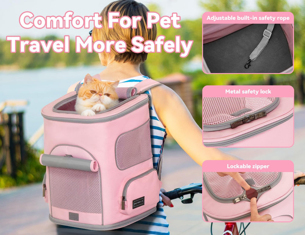 PETSFIT pet carrier backpack interior spacious for small dogs and cats.