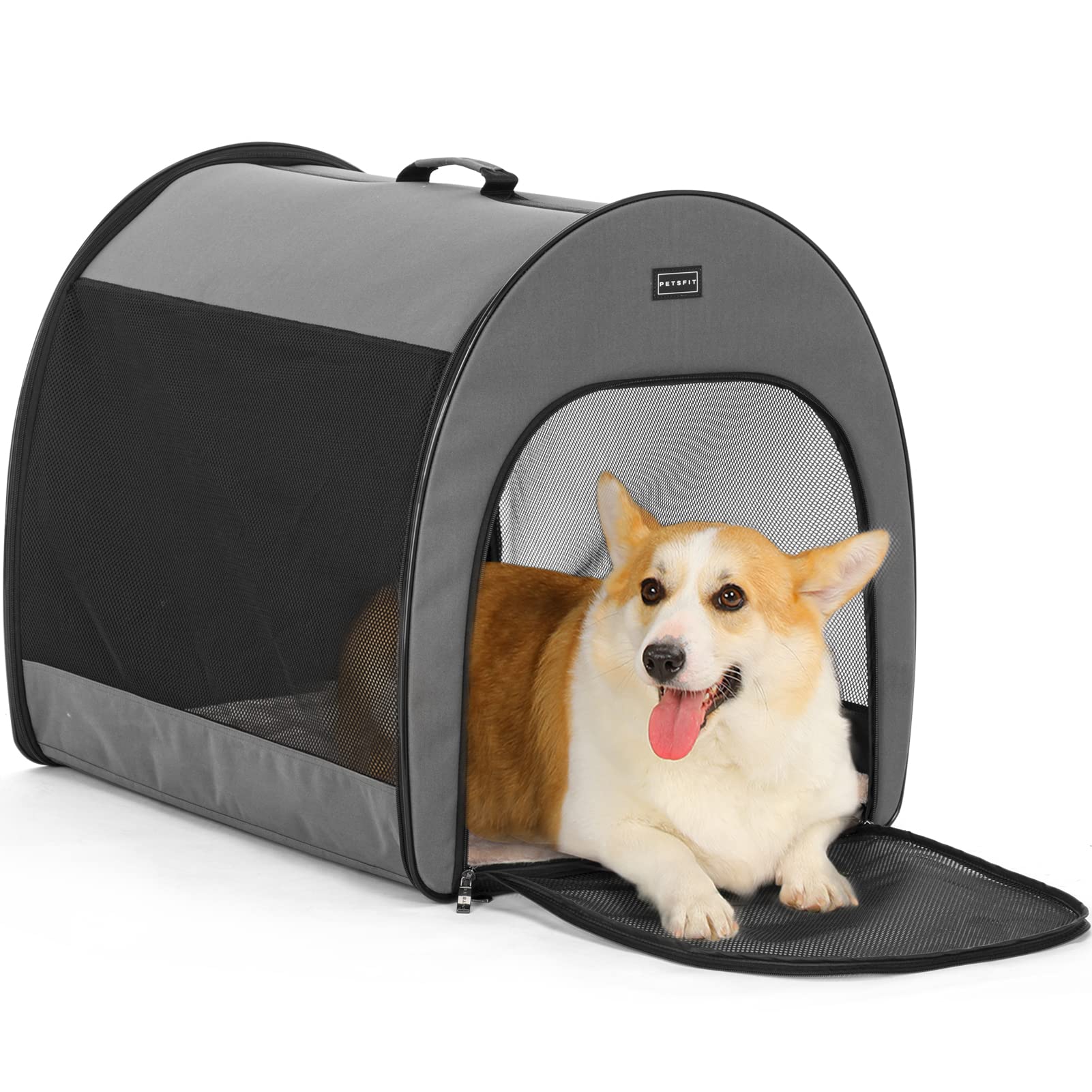 Petsfit portable dog crate setup view for quick travel containment