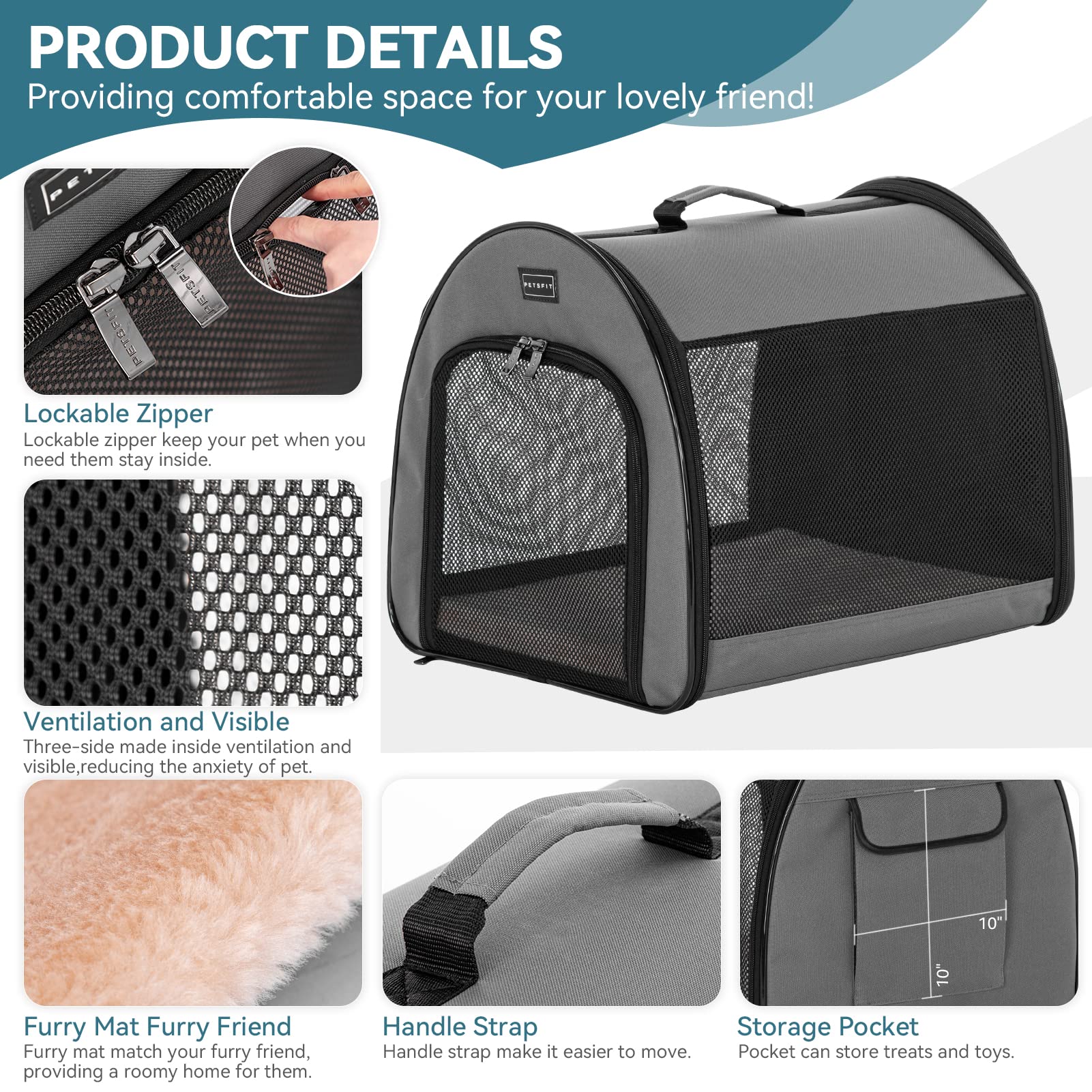 Petsfit portable dog crate folded-storage shows compact carry design