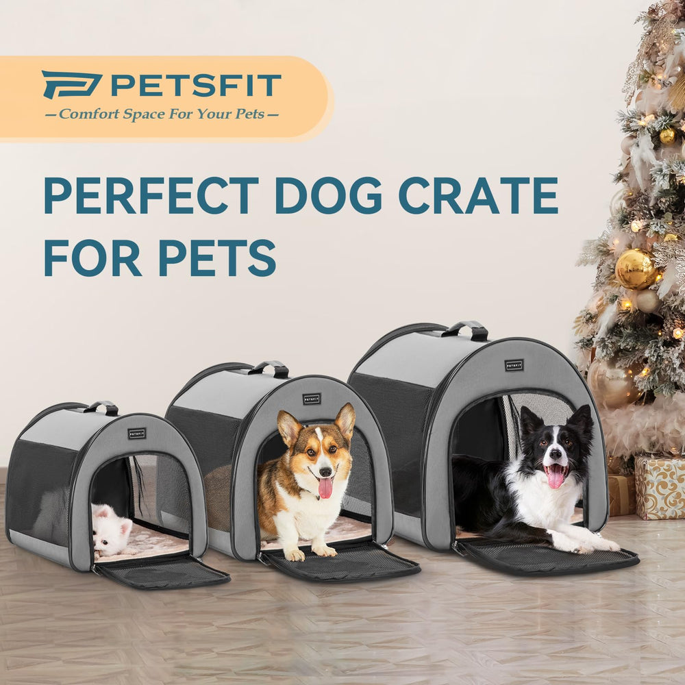 Petsfit portable dog crate interior-mesh close-up highlighting breathability