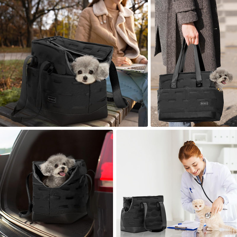 Petsfit purse carrier black color option showcases stylish, everyday-ready design.