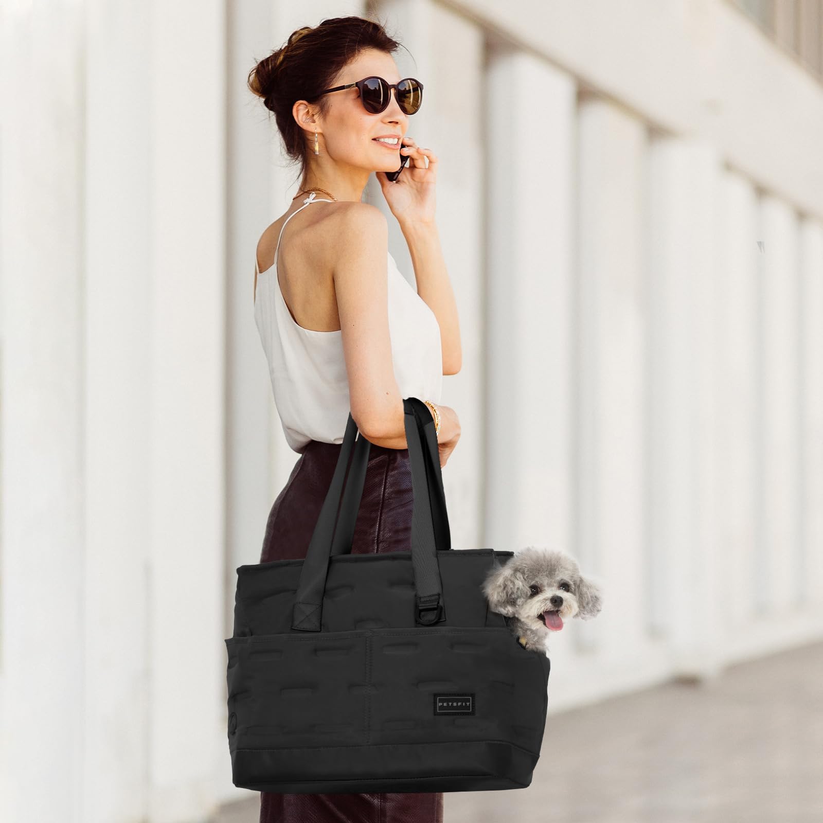 Petsfit purse carrier cushion removable feature offers easy cleaning and comfort.