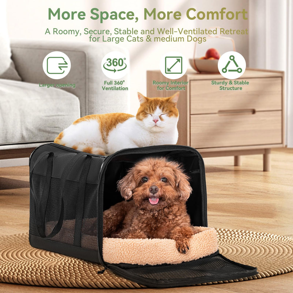Petsfit side pocket stores treats and essential supplies.