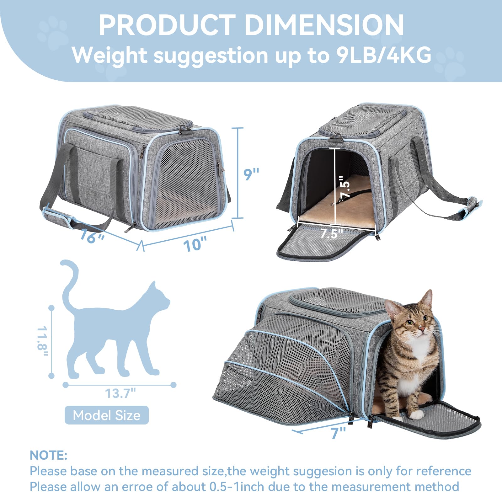 Petsfit expandable-space open shows room to lounge during travel.