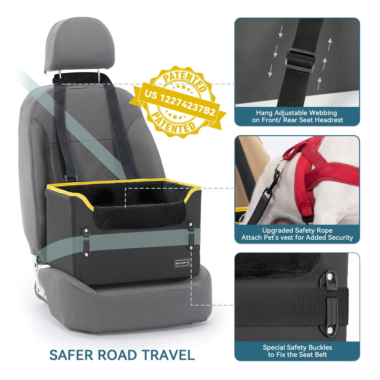 PETSFIT small dog car seat foldable design offers easy storage after travel