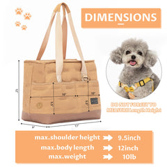 Petsfit Small Dog Carrier Purse side pocket open showing convenient storage