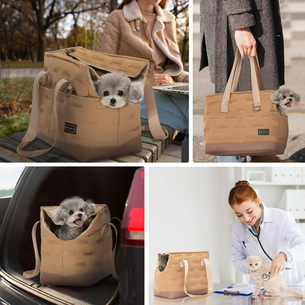 Petsfit Small Dog Carrier Purse travel-ready setup for shopping or walking