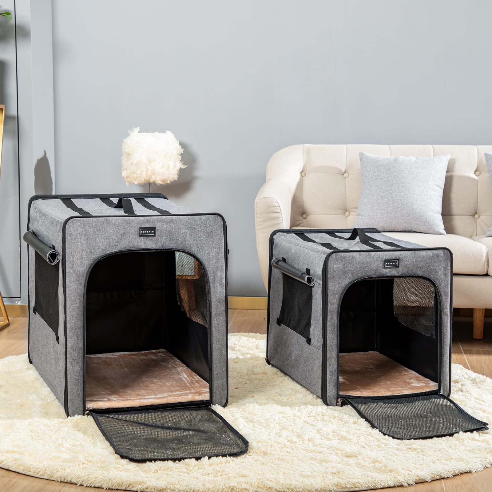 PETSFIT soft crate folds flat and fits into storage bag