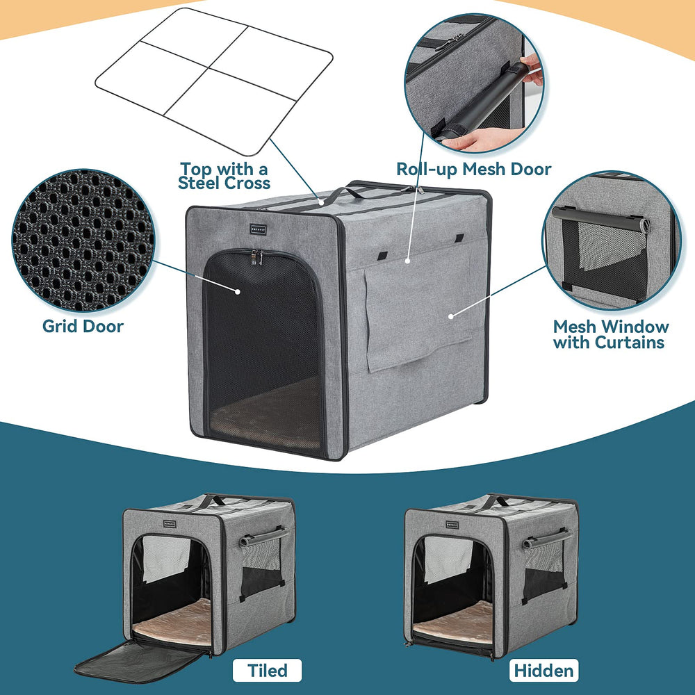 PETSFIT soft crate with waterproof base keeps interior dry