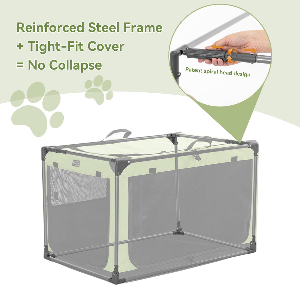 Petsfit soft dog crate 3 mesh doors enhances ventilation during car trips