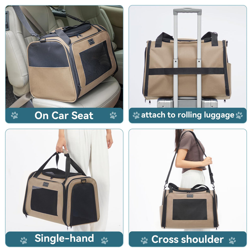 Petsfit soft-sided cat carrier side-entry design for easy loading