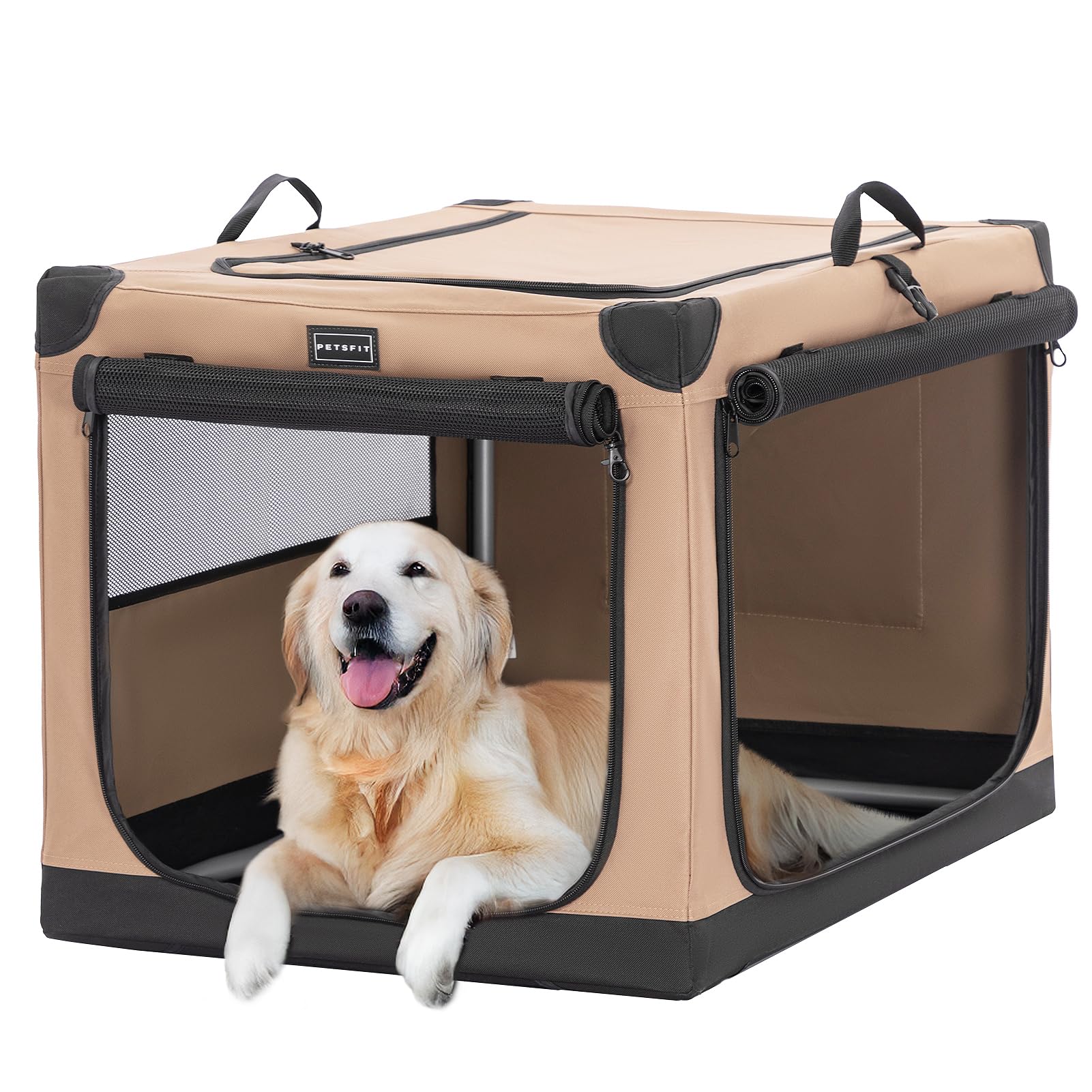 PETSFIT soft sided crate 40inch frame for stable travel and home use